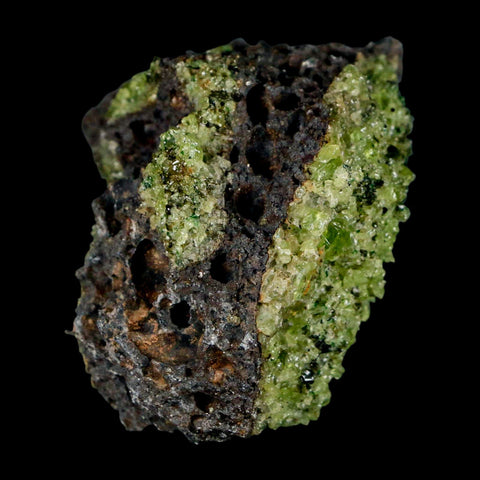 2.8" Emerald Peridot Crystals, Chrome Diopside And Spinel On Volcanic Rock Gila, AZ - Fossil Age Minerals