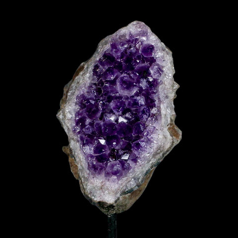3.4" Amethyst Crystal Cluster Mineral Specimen Brazil Custom Medal Stand