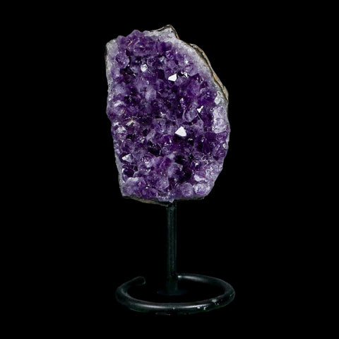 3.5" Amethyst Crystal Cluster Mineral Specimen Brazil Custom Medal Stand