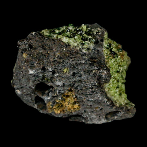 3.2" Emerald Peridot Crystals, Chrome Diopside And Spinel On Volcanic Rock Gila, AZ - Fossil Age Minerals