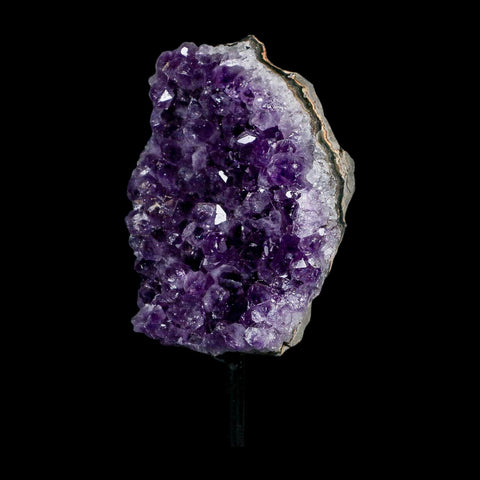 3.5" Amethyst Crystal Cluster Mineral Specimen Brazil Custom Medal Stand