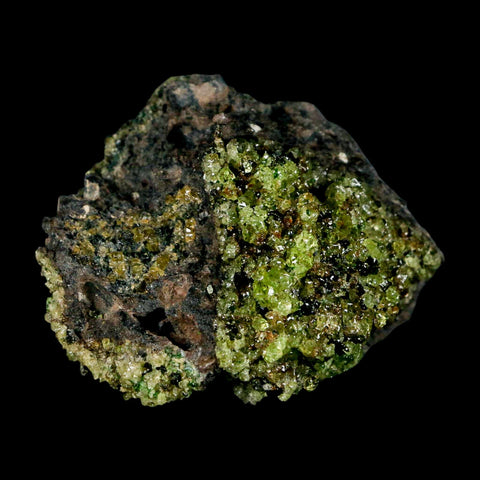2.5" Emerald Peridot Crystals, Chrome Diopside And Spinel On Volcanic Rock Gila, AZ - Fossil Age Minerals