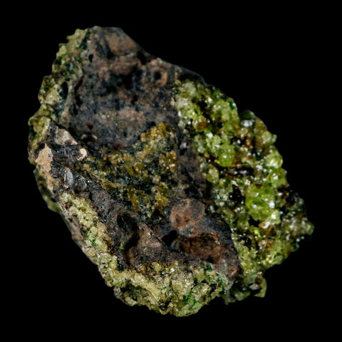 2.5" Emerald Peridot Crystals, Chrome Diopside And Spinel On Volcanic Rock Gila, AZ - Fossil Age Minerals