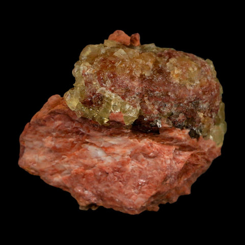 2.7" Yellow Fluorite on Orange Barite Blade Crystals Minerals Taouirirt Morocco