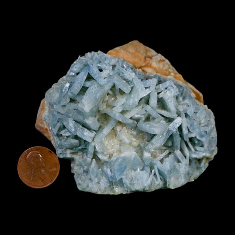2.9" Ice Blue Tabular Barite Blades Crystal Mineral Specimen Meknes-Tafilalet  Morocco