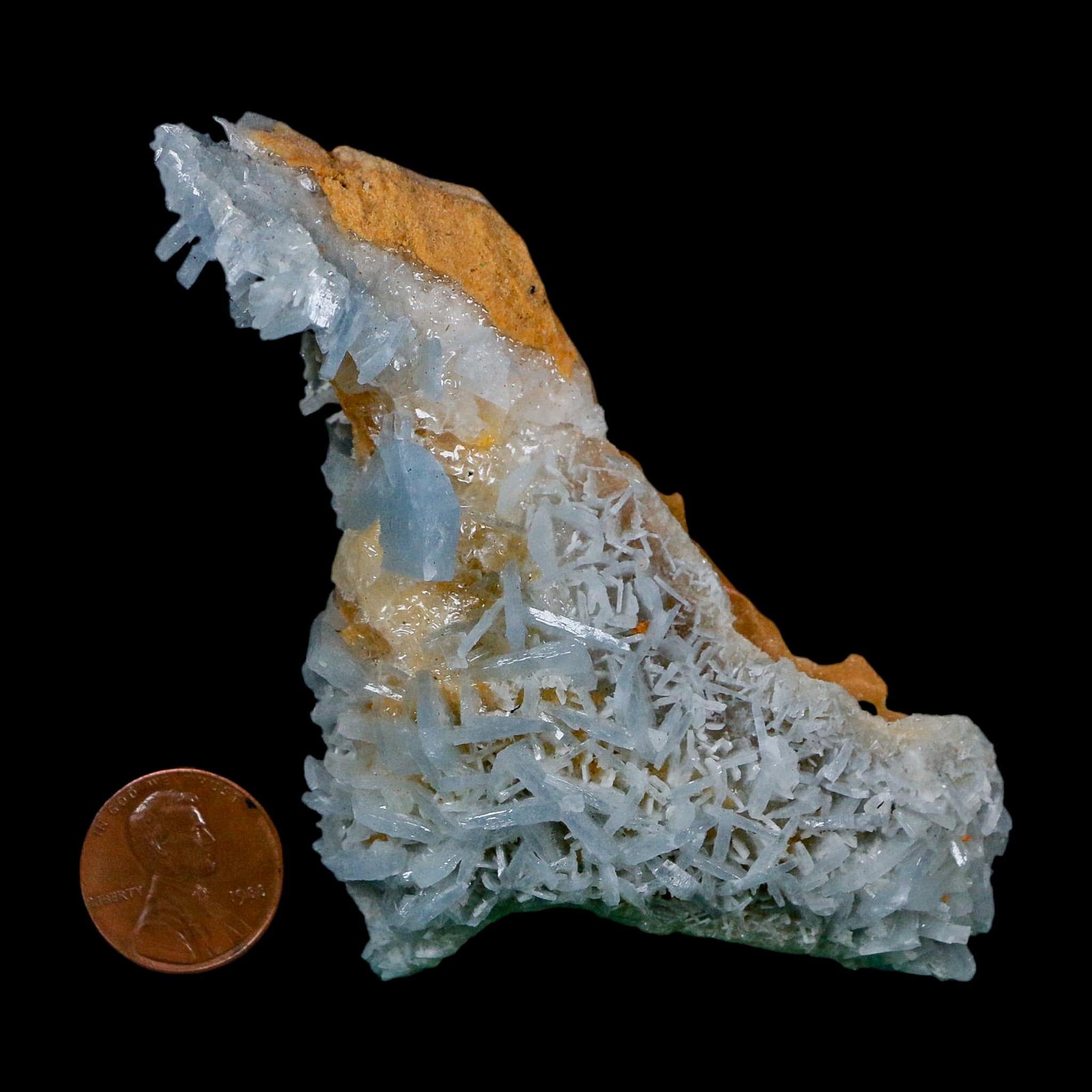 4.1" Ice Blue Tabular Barite Blades Crystal Mineral Specimen Meknes-Tafilalet Morocco - Fossil Age Minerals