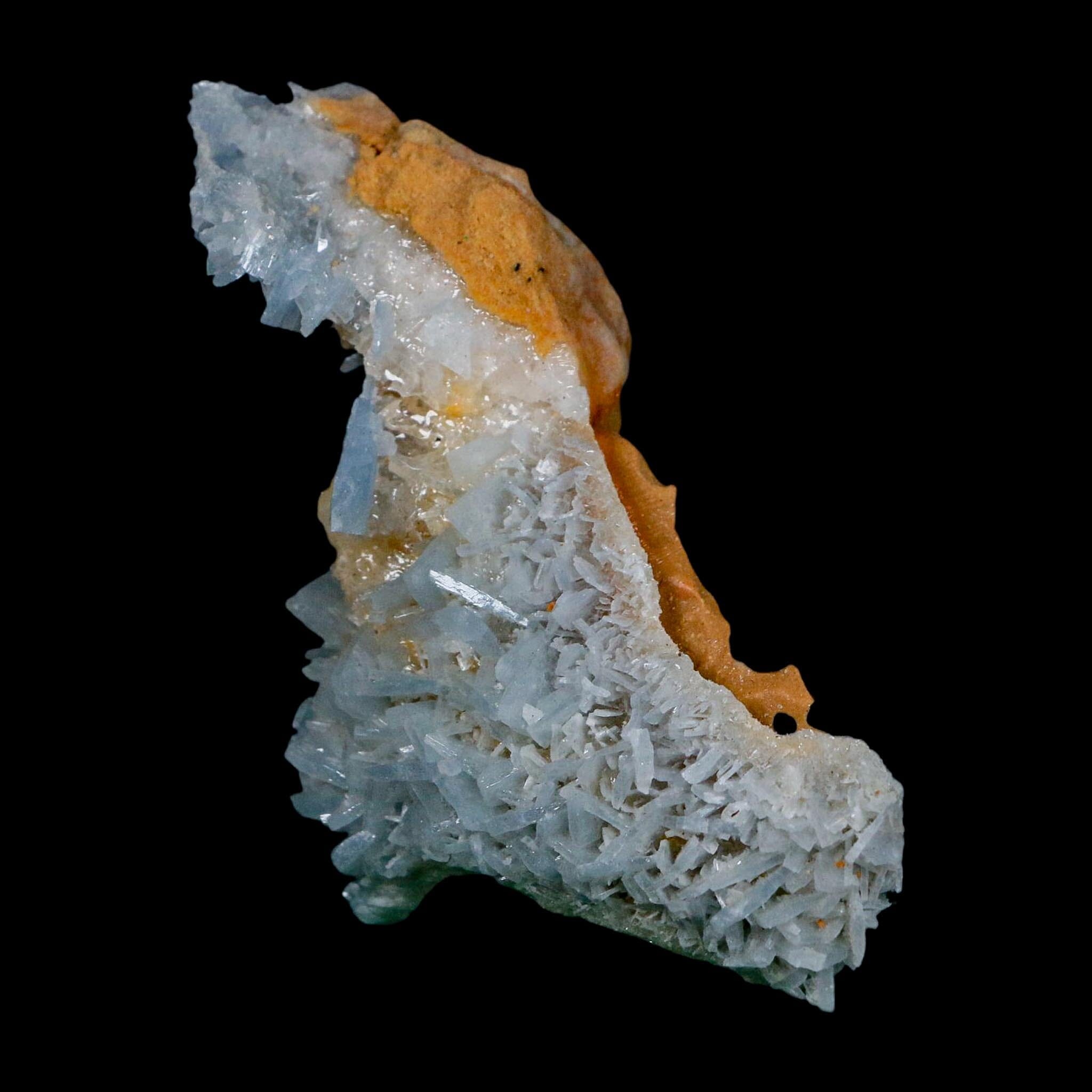4.1" Ice Blue Tabular Barite Blades Crystal Mineral Specimen Meknes-Tafilalet Morocco - Fossil Age Minerals