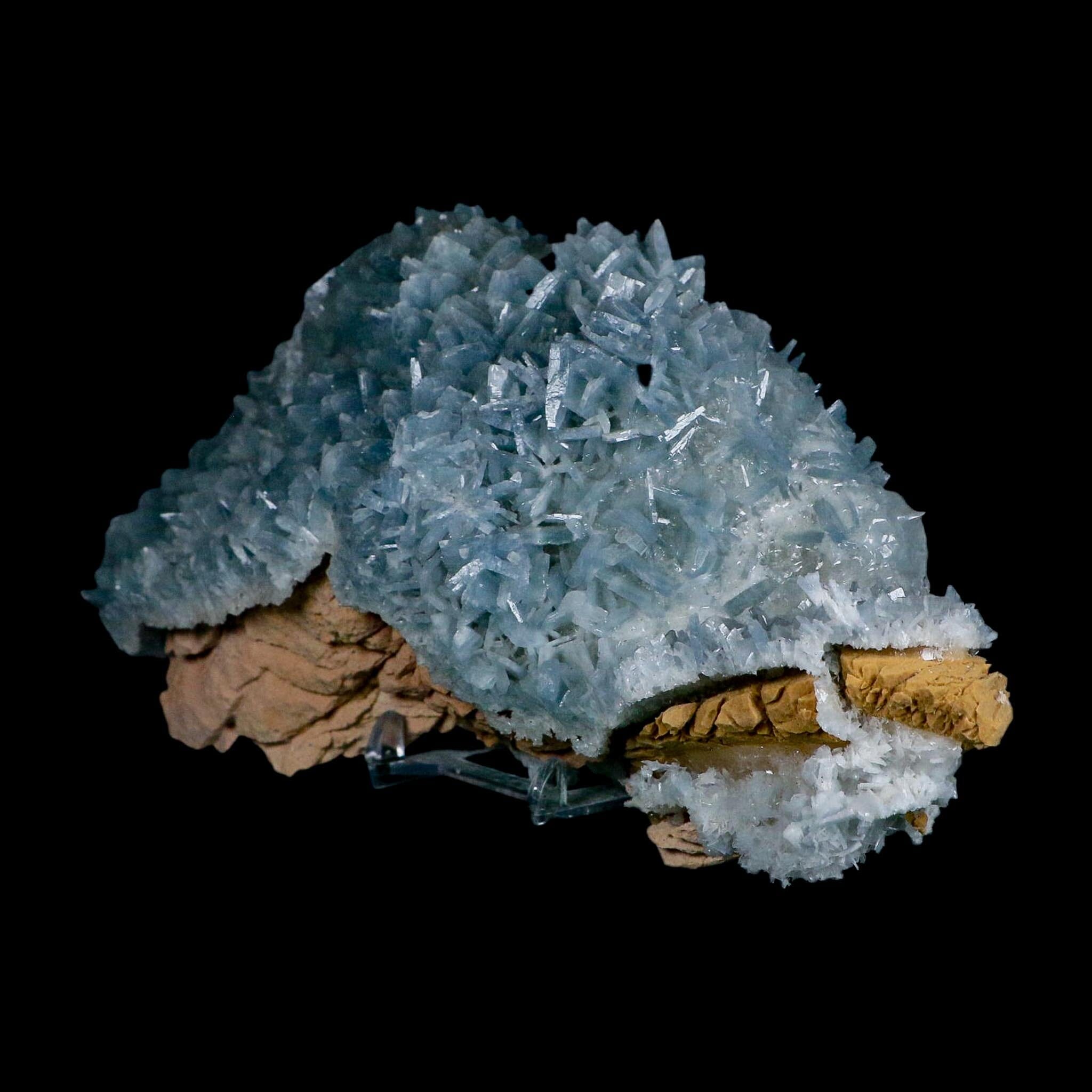 XL 7" Ice Blue Tabular Barite Blades Crystal Mineral Specimen Meknes-Tafilalet Morocco - Fossil Age Minerals