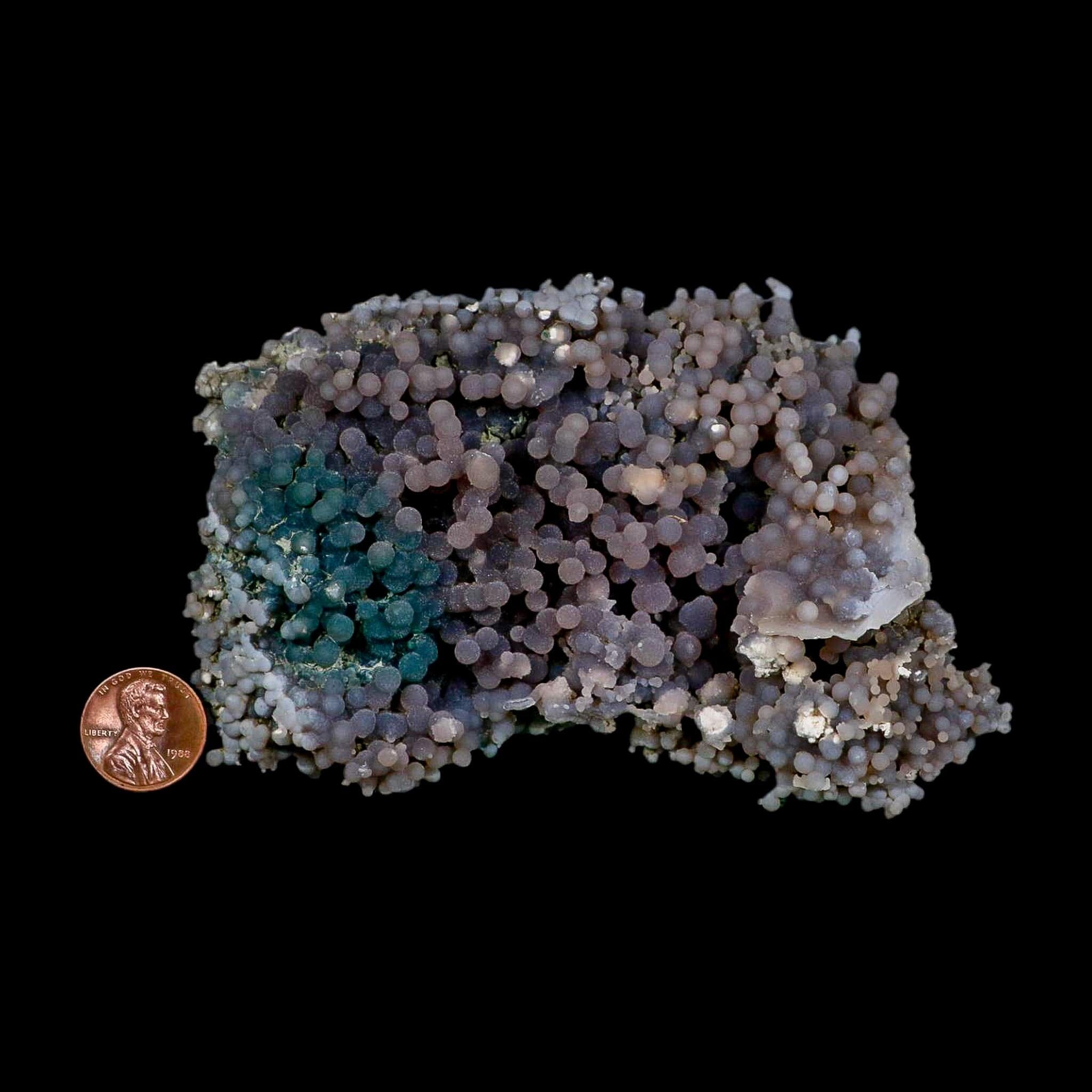 4.8" Purple Green Grape Agate Botryoidal Crystal Druzy Cluster Mineral Sulawesi Island - Fossil Age Minerals