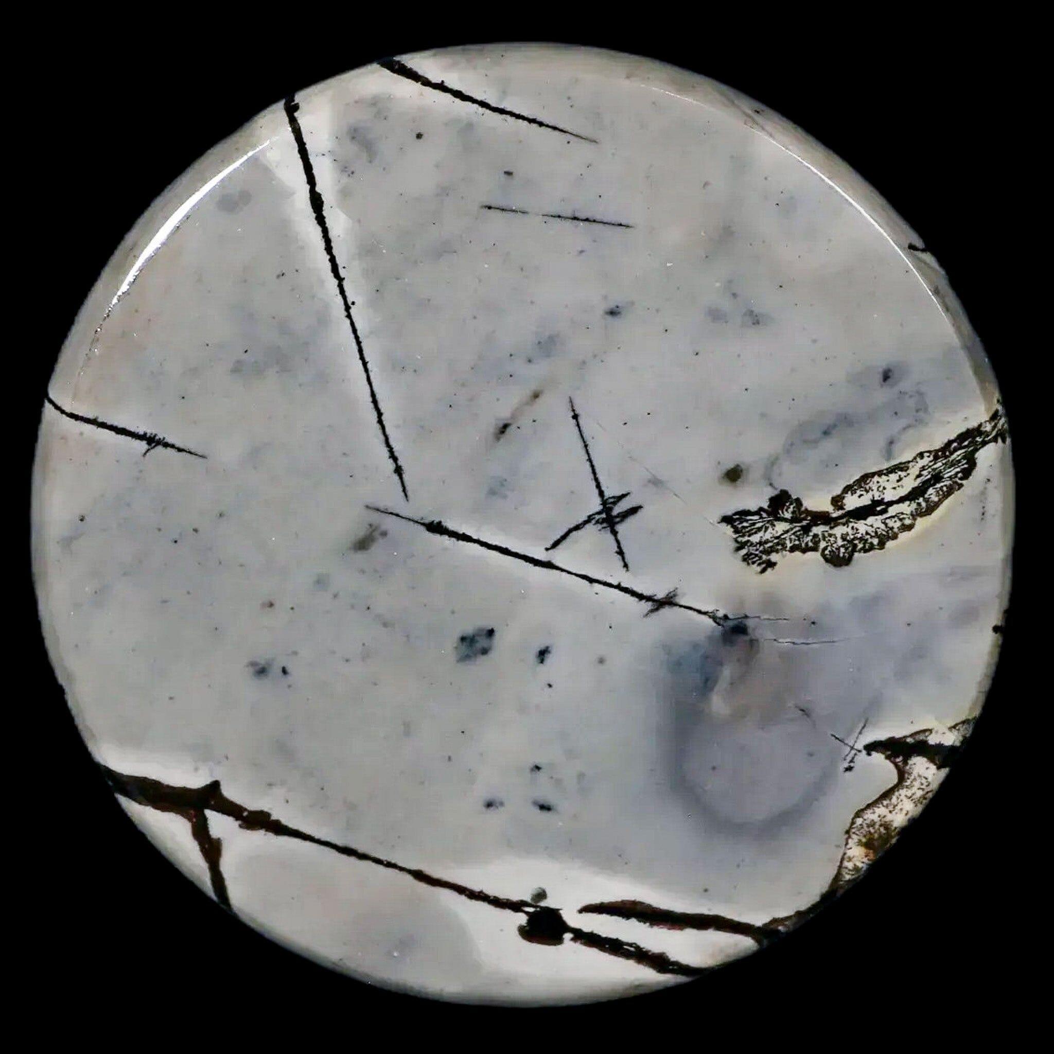61MM Chinese Picture Jasper Mineral Specimen Round Polished Slab Liaoning, China - Fossil Age Minerals