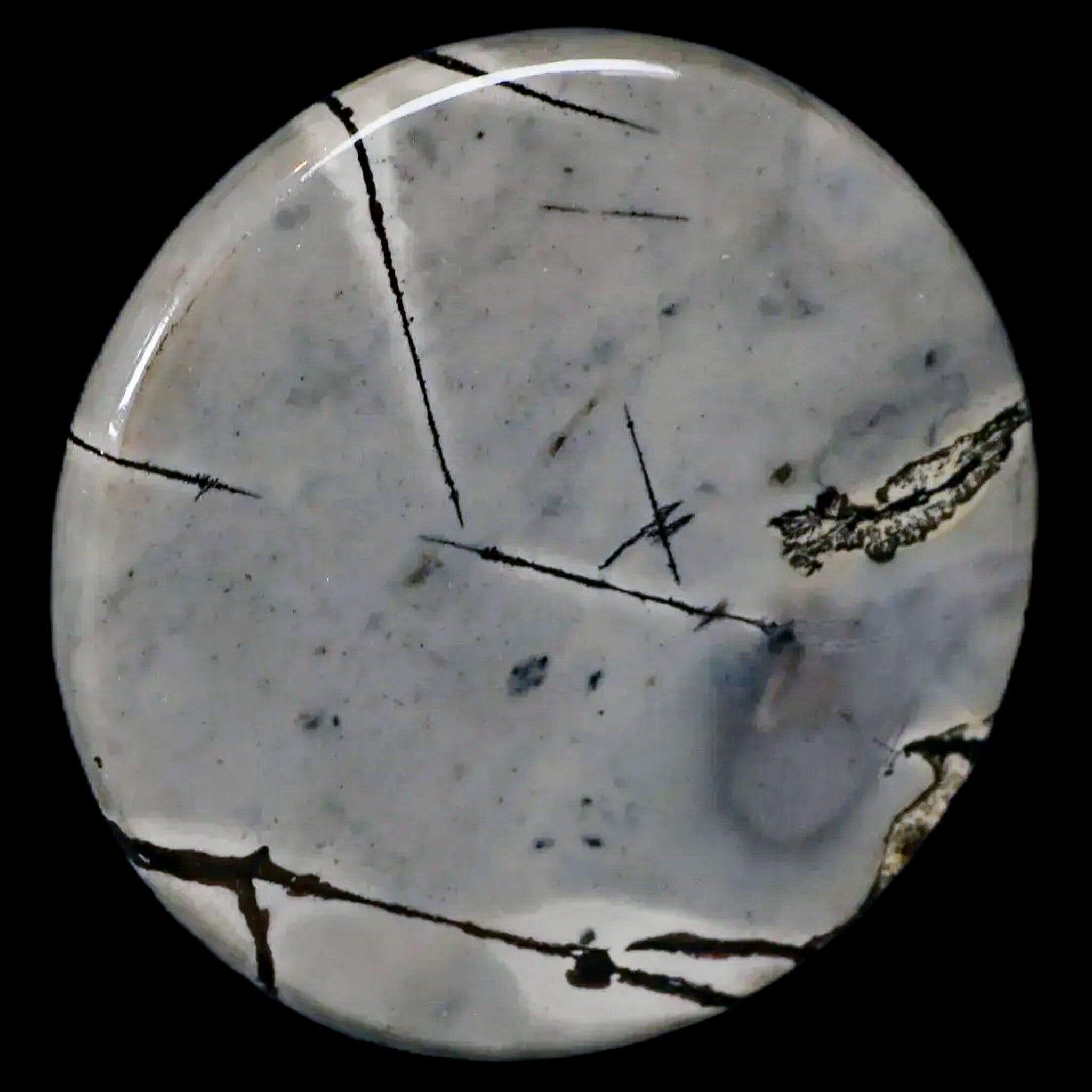 61MM Chinese Picture Jasper Mineral Specimen Round Polished Slab Liaoning, China - Fossil Age Minerals