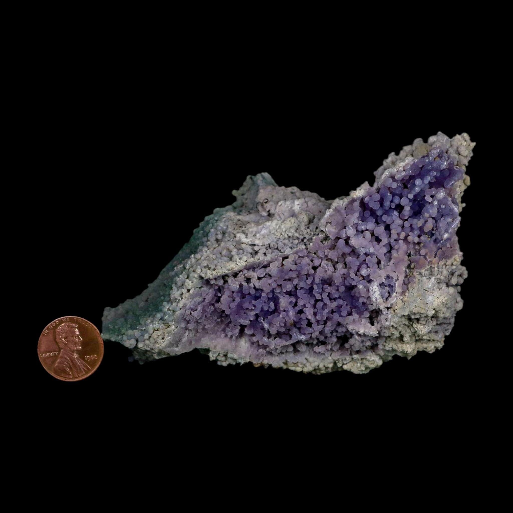 4.6" Purple Green Grape Agate Botryoidal Crystal Druzy Cluster Mineral Sulawesi Island - Fossil Age Minerals