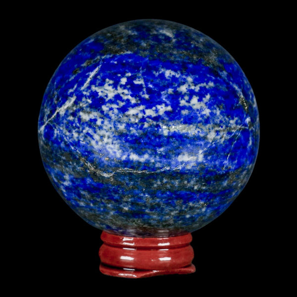 XL 66MM Natural Blue Lapis Lazuli Sphere Ball Orb Pyrite Crystal Calcite Stand