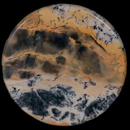 60MM Chinese Picture Jasper Mineral Specimen Round Polished Slab Liaoning, China