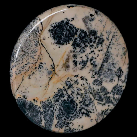 60MM Chinese Picture Jasper Mineral Specimen Round Polished Slab Liaoning, China - Fossil Age Minerals