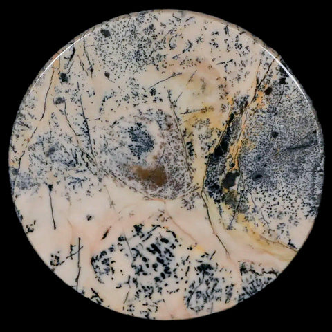 60MM Chinese Picture Jasper Mineral Specimen Round Polished Slab Liaoning, China - Fossil Age Minerals