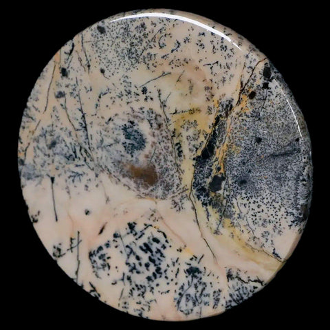 60MM Chinese Picture Jasper Mineral Specimen Round Polished Slab Liaoning, China - Fossil Age Minerals