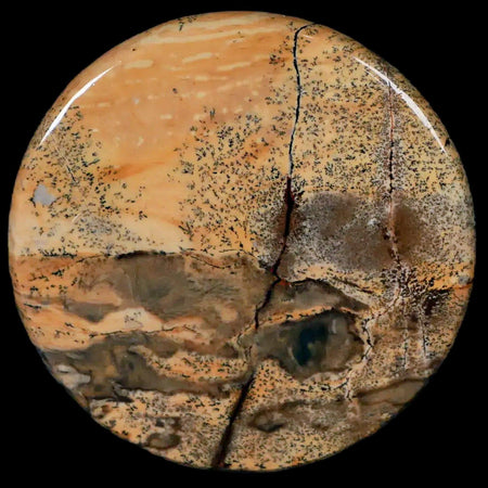 60MM Chinese Picture Jasper Mineral Specimen Round Polished Slab Liaoning, China