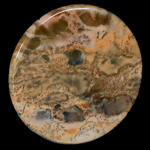 60MM Chinese Picture Jasper Mineral Specimen Round Polished Slab Liaoning, China - Fossil Age Minerals