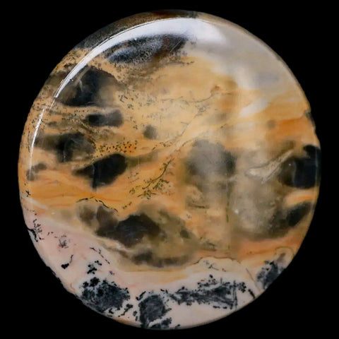 60MM Chinese Picture Jasper Mineral Specimen Round Polished Slab Liaoning, China - Fossil Age Minerals
