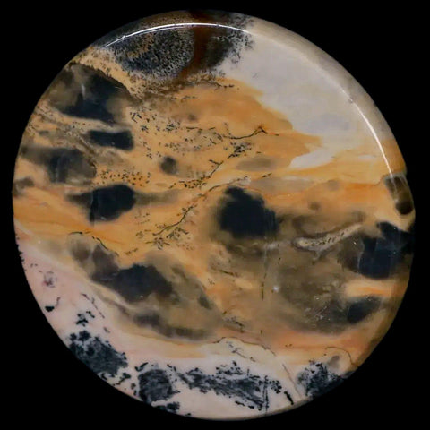 60MM Chinese Picture Jasper Mineral Specimen Round Polished Slab Liaoning, China - Fossil Age Minerals