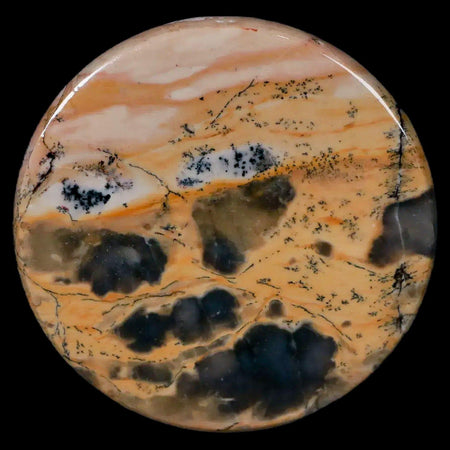 60MM Chinese Picture Jasper Mineral Specimen Round Polished Slab Liaoning, China