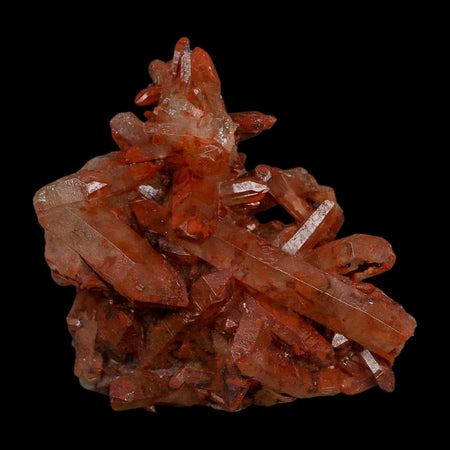 3" Natural Red Ferruginous Quartz Crystal Cluster Mineral Specimen Meknes Morocco