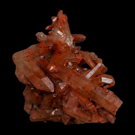 3" Natural Red Ferruginous Quartz Crystal Cluster Mineral Specimen Meknes Morocco
