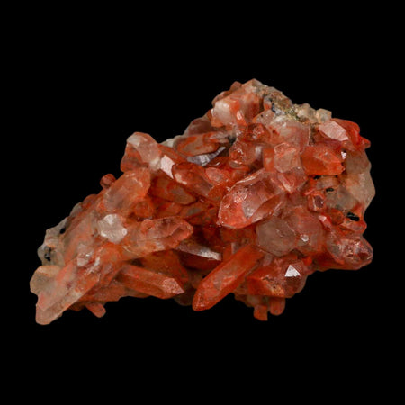 3.8" Natural Red Ferruginous Quartz Crystal Cluster Mineral Specimen Meknes Morocco