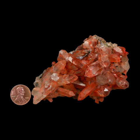 3.8" Natural Red Ferruginous Quartz Crystal Cluster Mineral Specimen Meknes Morocco - Fossil Age Minerals