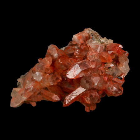 3.8" Natural Red Ferruginous Quartz Crystal Cluster Mineral Specimen Meknes Morocco
