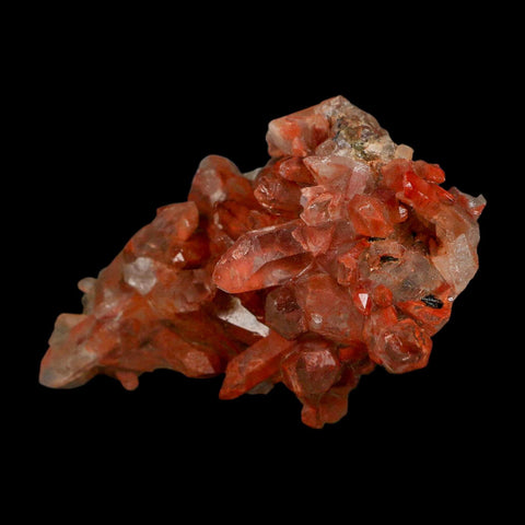 3.8" Natural Red Ferruginous Quartz Crystal Cluster Mineral Specimen Meknes Morocco - Fossil Age Minerals