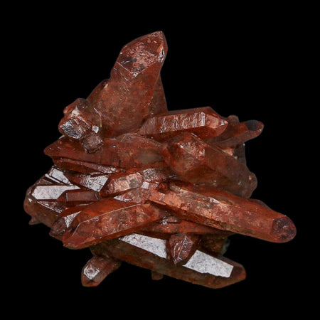 2.8" Natural Red Ferruginous Quartz Crystal Cluster Mineral Specimen Meknes Morocco