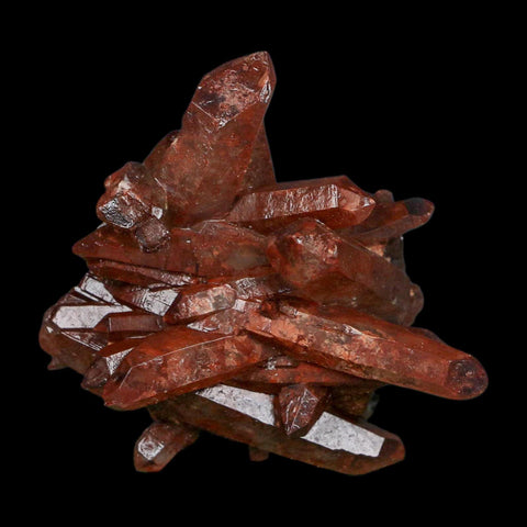 2.8" Natural Red Ferruginous Quartz Crystal Cluster Mineral Specimen Meknes Morocco - Fossil Age Minerals