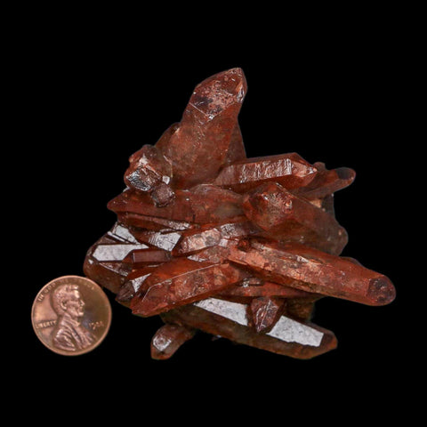 2.8" Natural Red Ferruginous Quartz Crystal Cluster Mineral Specimen Meknes Morocco - Fossil Age Minerals