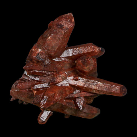 2.8" Natural Red Ferruginous Quartz Crystal Cluster Mineral Specimen Meknes Morocco - Fossil Age Minerals