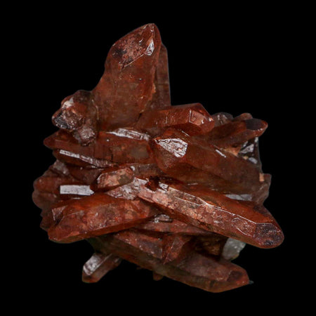 2.8" Natural Red Ferruginous Quartz Crystal Cluster Mineral Specimen Meknes Morocco