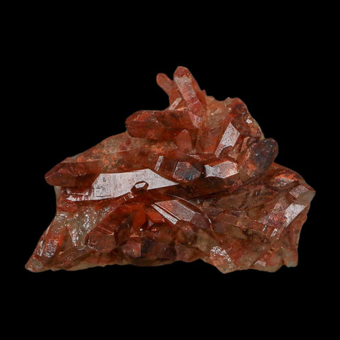3.1" Natural Red Ferruginous Quartz Crystal Cluster Mineral Specimen Meknes Morocco - Fossil Age Minerals