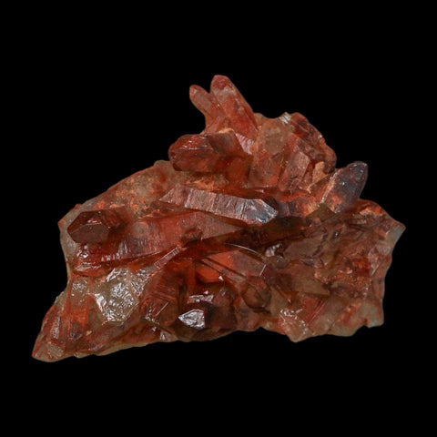 3.1" Natural Red Ferruginous Quartz Crystal Cluster Mineral Specimen Meknes Morocco - Fossil Age Minerals
