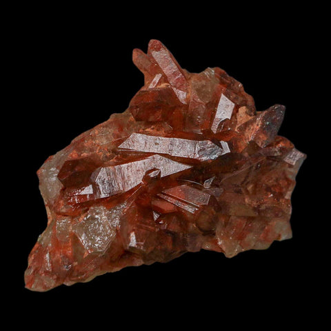 3.1" Natural Red Ferruginous Quartz Crystal Cluster Mineral Specimen Meknes Morocco - Fossil Age Minerals
