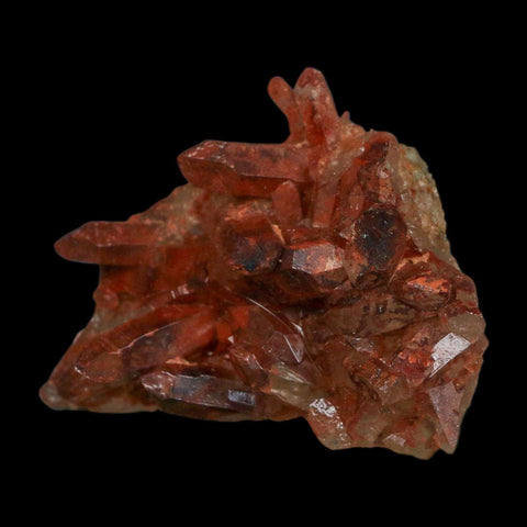 3.1" Natural Red Ferruginous Quartz Crystal Cluster Mineral Specimen Meknes Morocco - Fossil Age Minerals