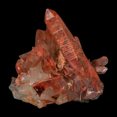 2.4" Natural Red Ferruginous Quartz Crystal Cluster Mineral Specimen Meknes Morocco - Fossil Age Minerals
