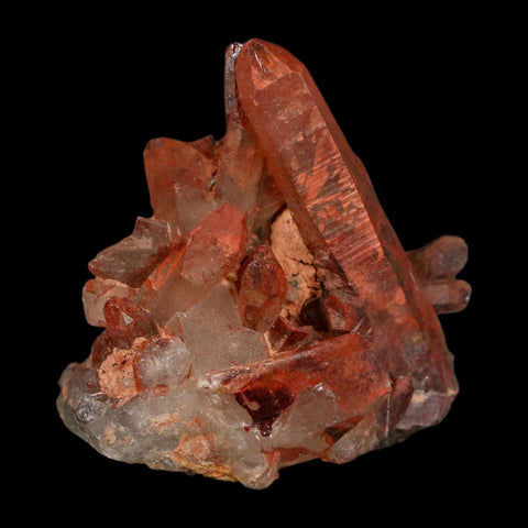 2.4" Natural Red Ferruginous Quartz Crystal Cluster Mineral Specimen Meknes Morocco - Fossil Age Minerals