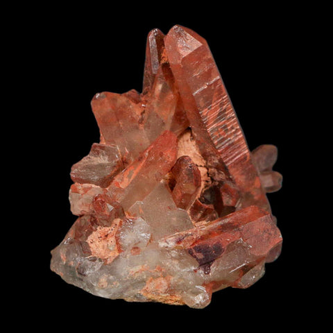 2.4" Natural Red Ferruginous Quartz Crystal Cluster Mineral Specimen Meknes Morocco - Fossil Age Minerals