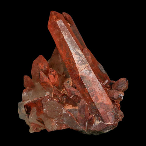 2.4" Natural Red Ferruginous Quartz Crystal Cluster Mineral Specimen Meknes Morocco - Fossil Age Minerals