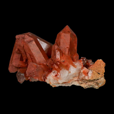 3.2" Natural Red Ferruginous Quartz Crystal Cluster Mineral Specimen Meknes Morocco