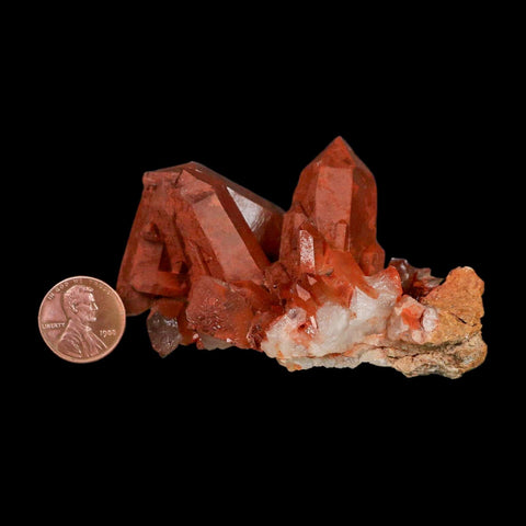 3.2" Natural Red Ferruginous Quartz Crystal Cluster Mineral Specimen Meknes Morocco - Fossil Age Minerals