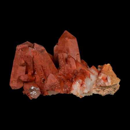 3.2" Natural Red Ferruginous Quartz Crystal Cluster Mineral Specimen Meknes Morocco