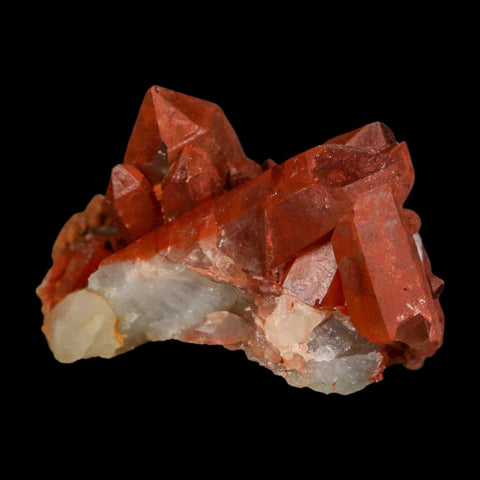 3.2" Natural Red Ferruginous Quartz Crystal Cluster Mineral Specimen Meknes Morocco - Fossil Age Minerals
