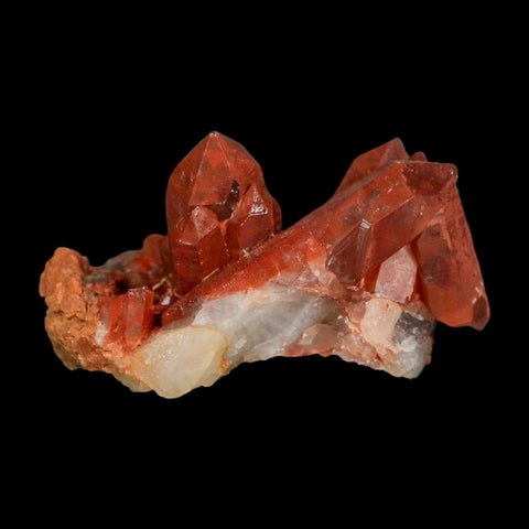 3.2" Natural Red Ferruginous Quartz Crystal Cluster Mineral Specimen Meknes Morocco - Fossil Age Minerals